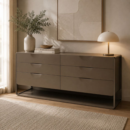 Taupe Leather Chest