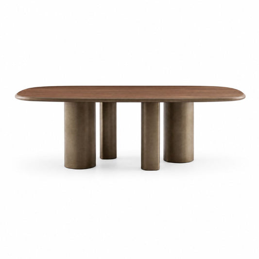 Walnut Bronze Statement Table