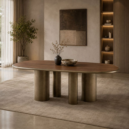 Walnut Bronze Statement Table