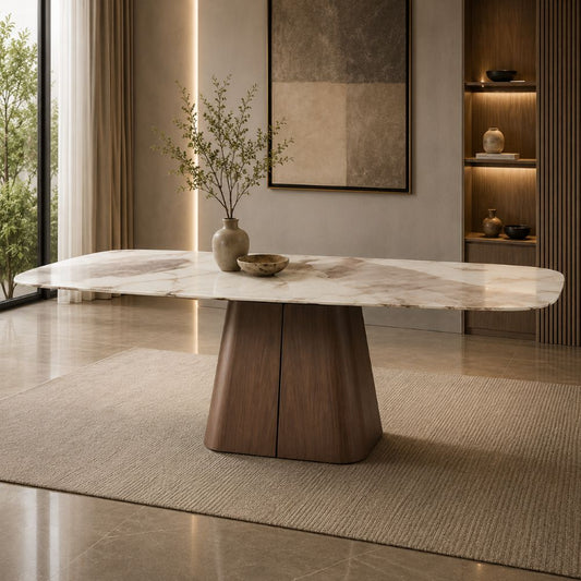 Contoured Pedestal Dining Table