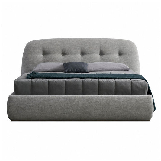 Gray Upholstered Bed