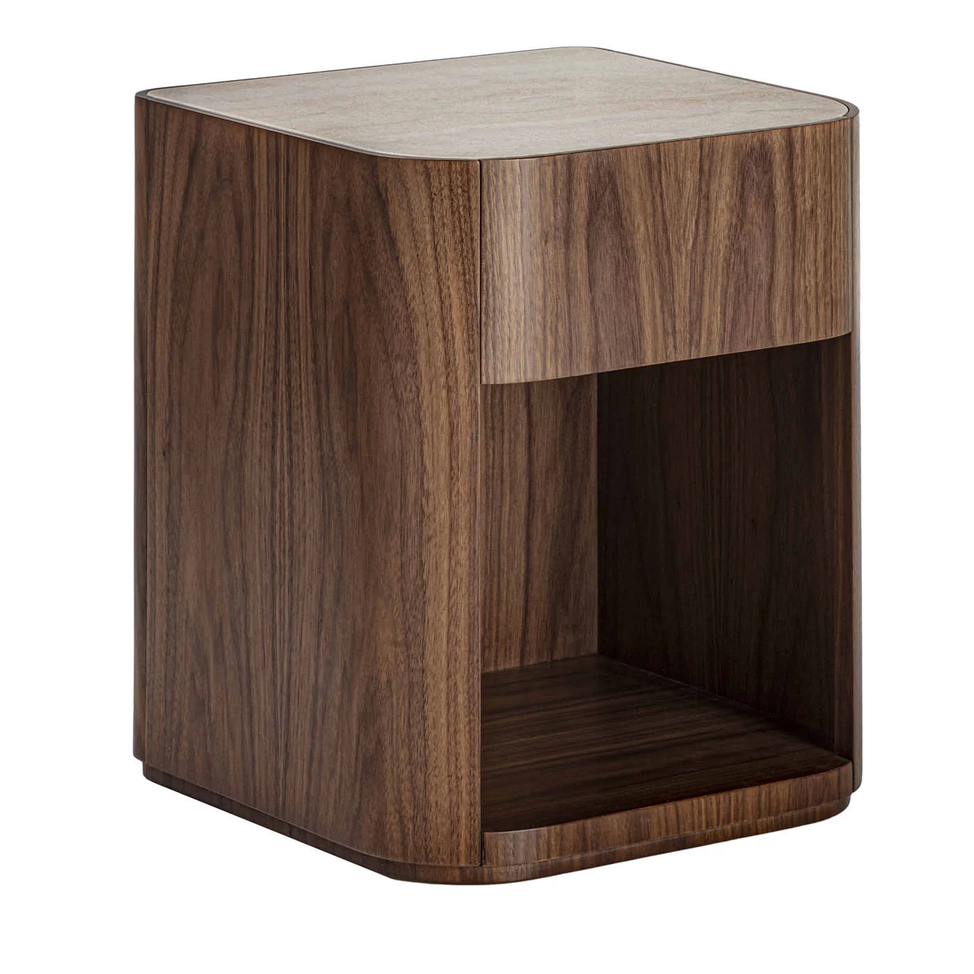 Curved Walnut Nightstand