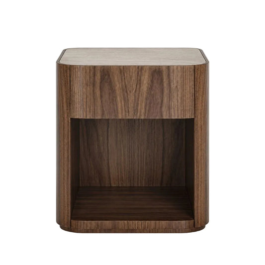 Curved Walnut Nightstand