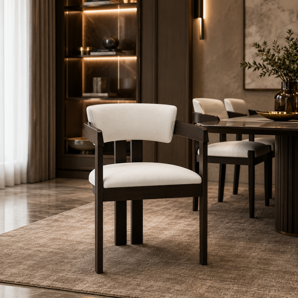 Angular Curved Accent Chair