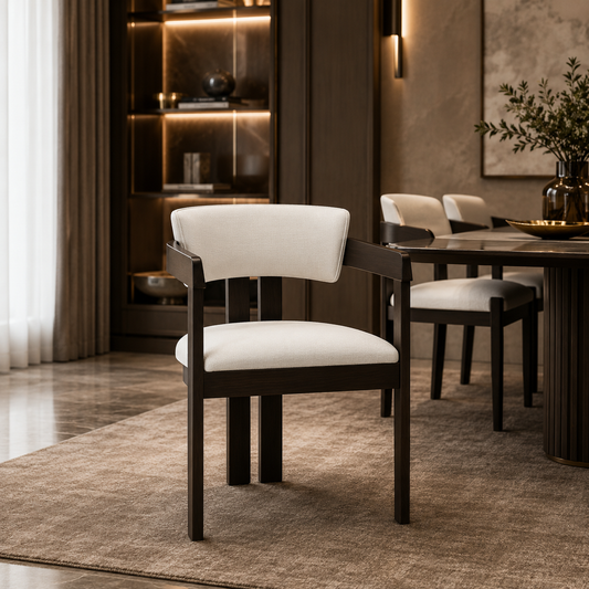 Angular Curved Accent Chair