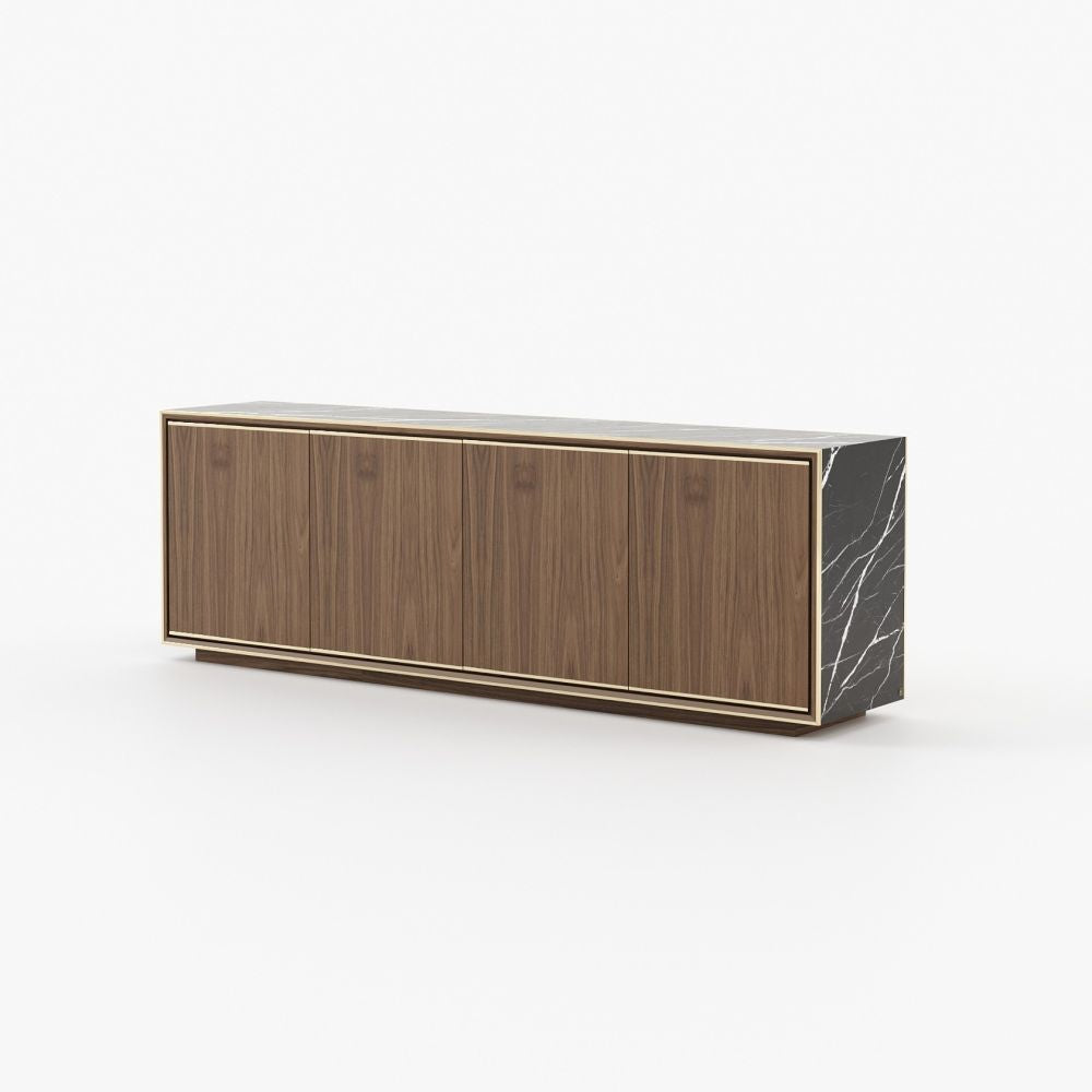 Rick Marble Wood Sideboard