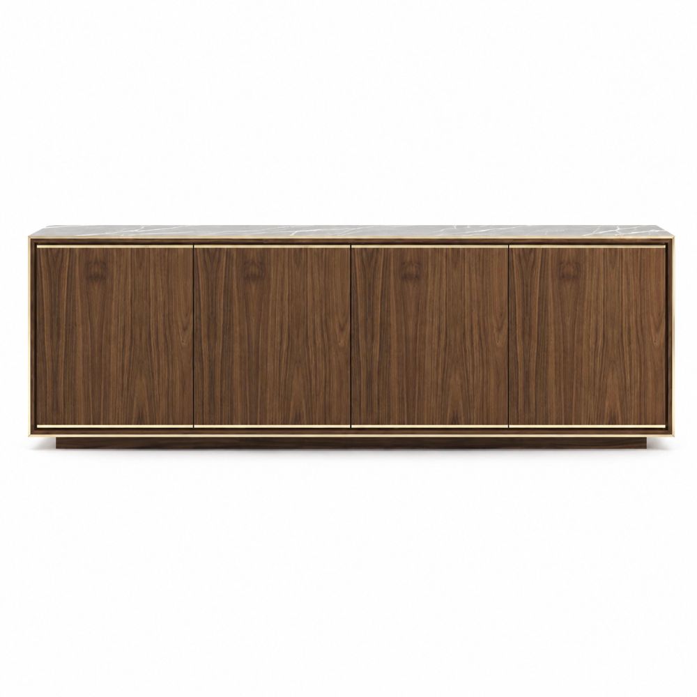Rick Marble Wood Sideboard
