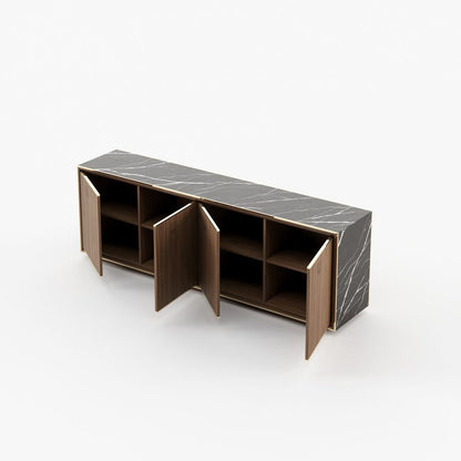Rick Marble Wood Sideboard